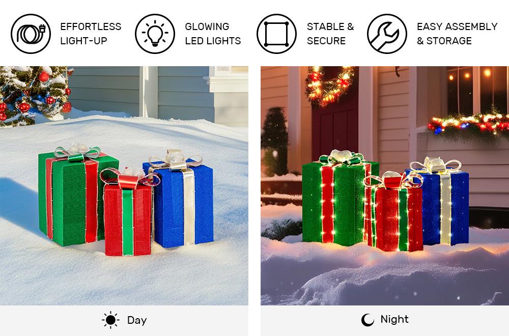 light up christmas present boxes