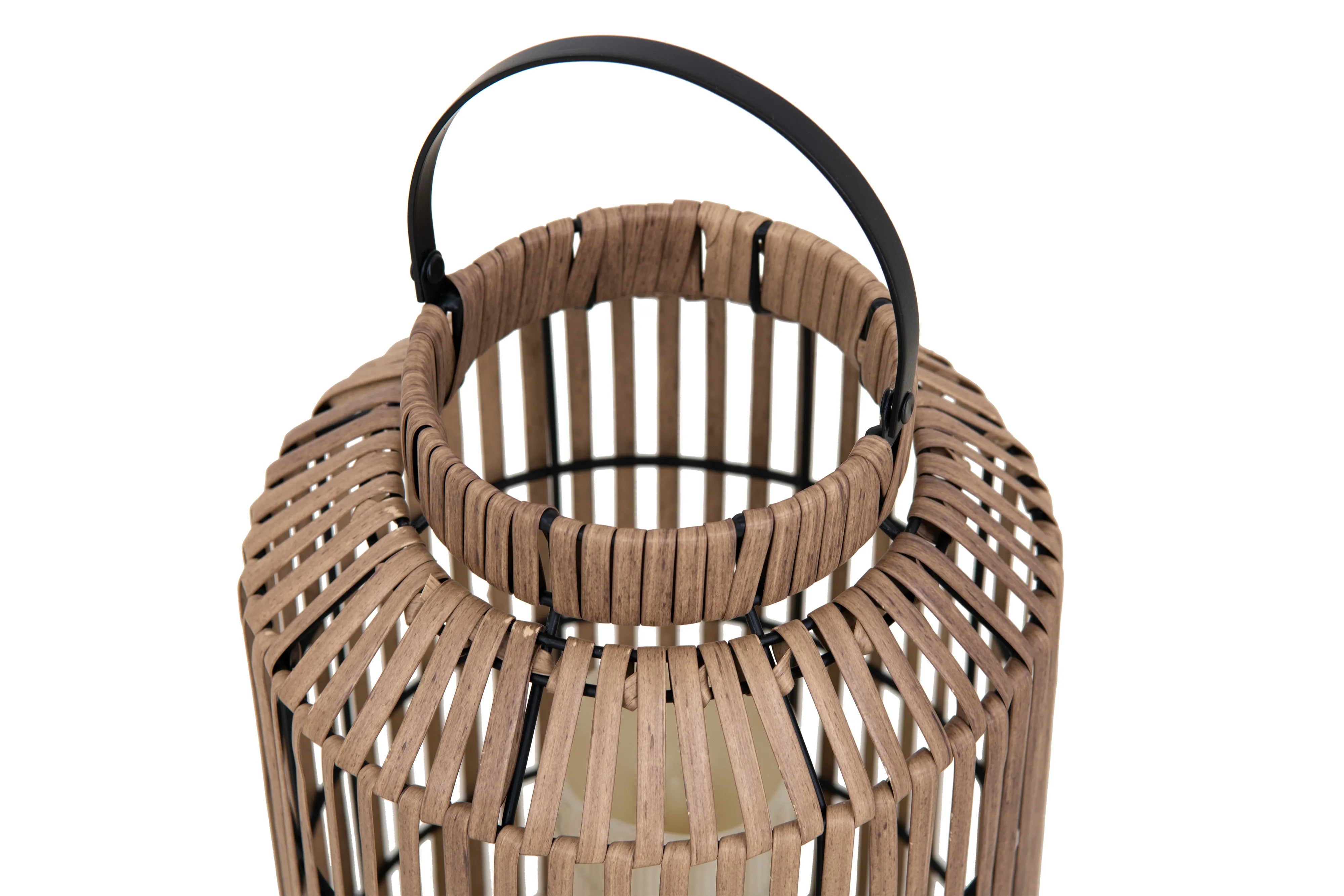 Style Selections 8.5-in x 15.9-in brown Rattan LED light Outdoor Decorative Lantern