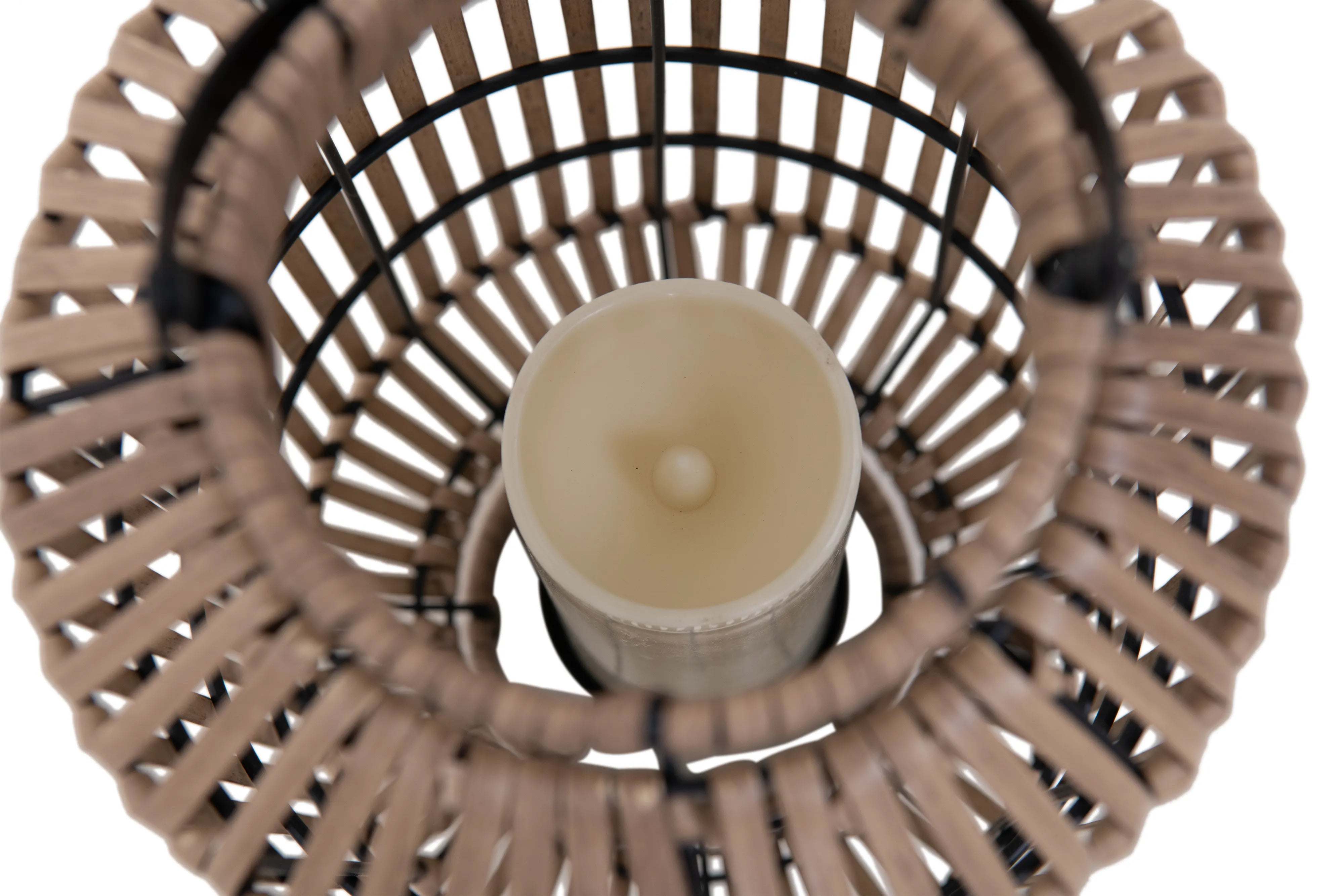 Style Selections 8.5-in x 15.9-in brown Rattan LED light Outdoor Decorative Lantern