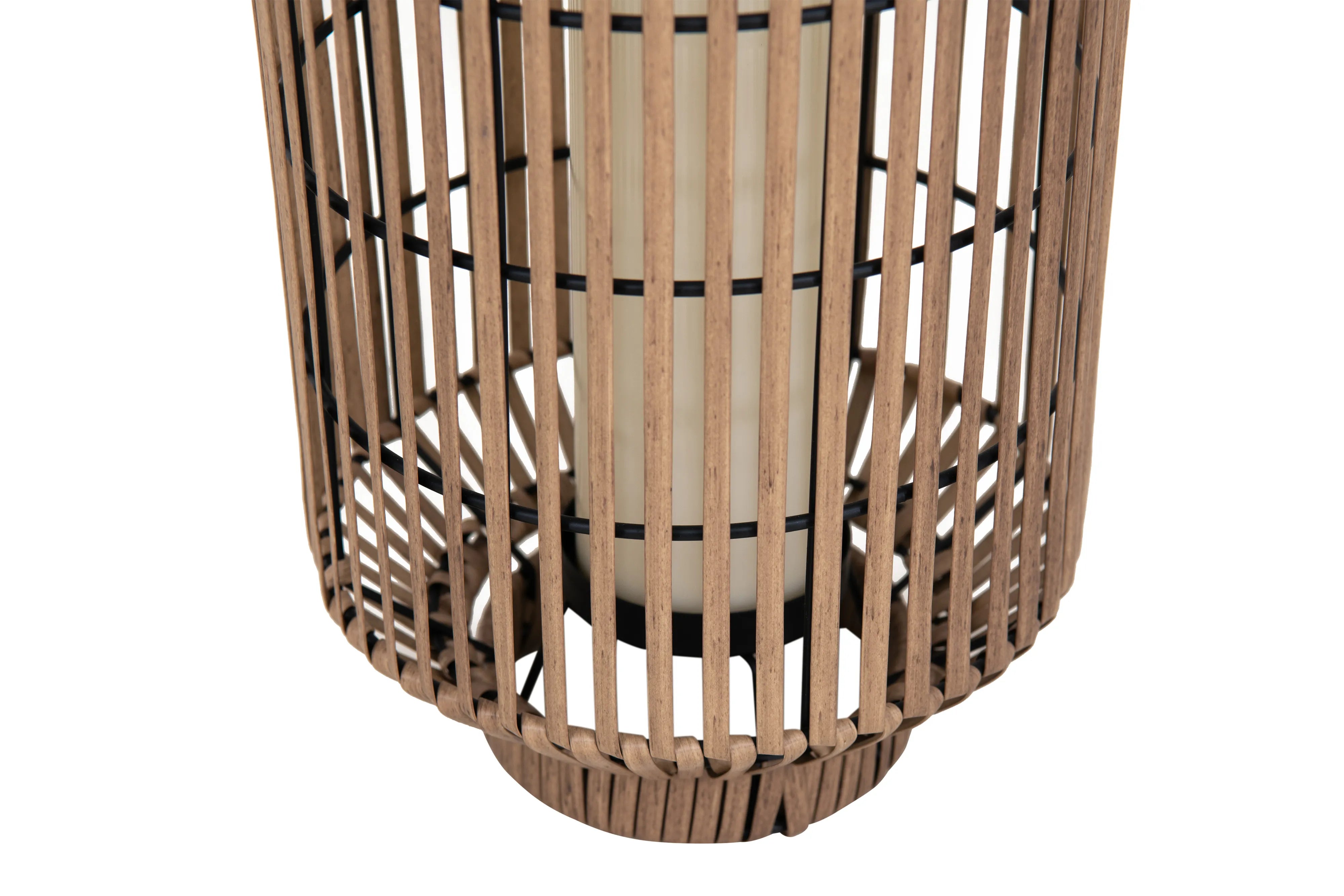 Style Selections 8.5-in x 15.9-in brown Rattan LED light Outdoor Decorative Lantern