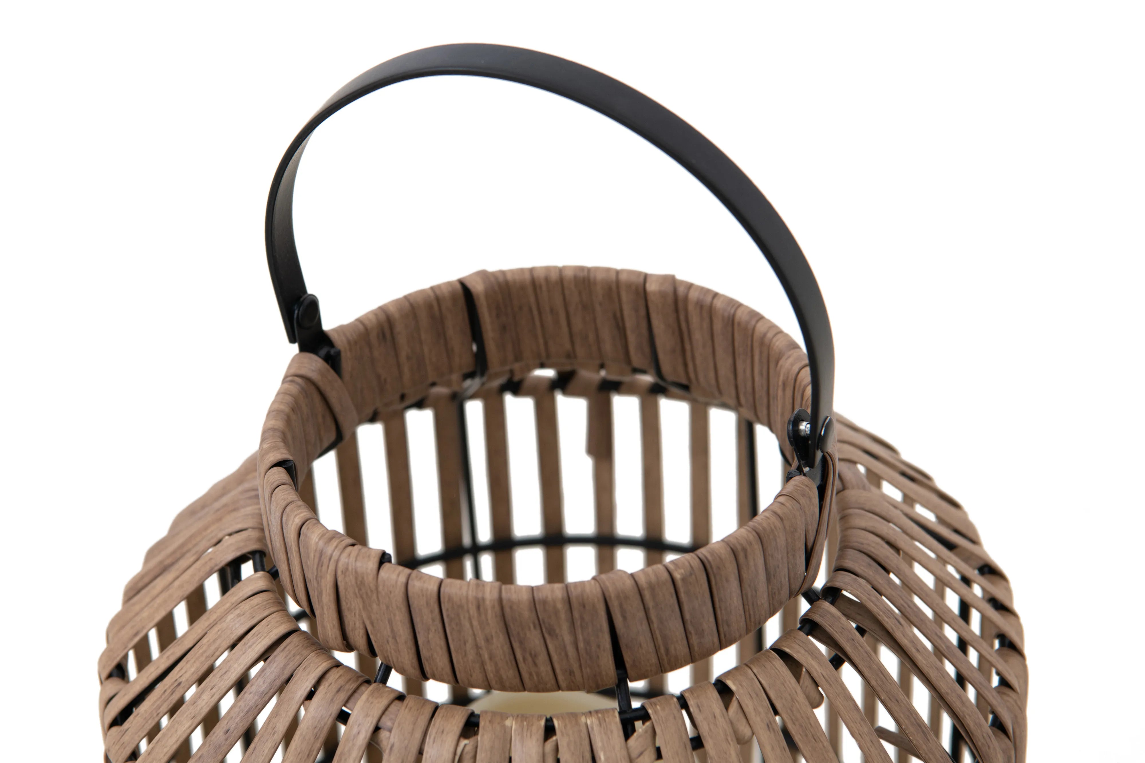 Style Selections 8.5-in x 12-in brown Rattan LED light Outdoor Decorative Lantern