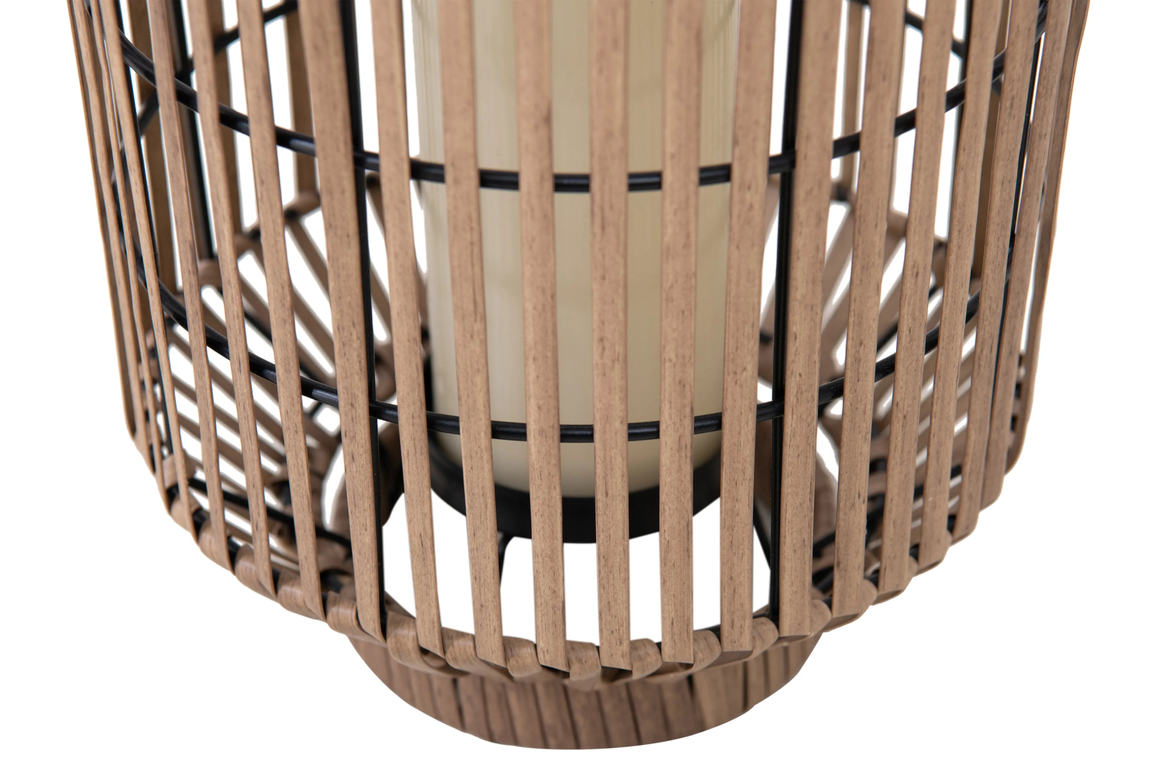 Style Selections 8.5-in x 12-in brown Rattan LED light Outdoor Decorative Lantern