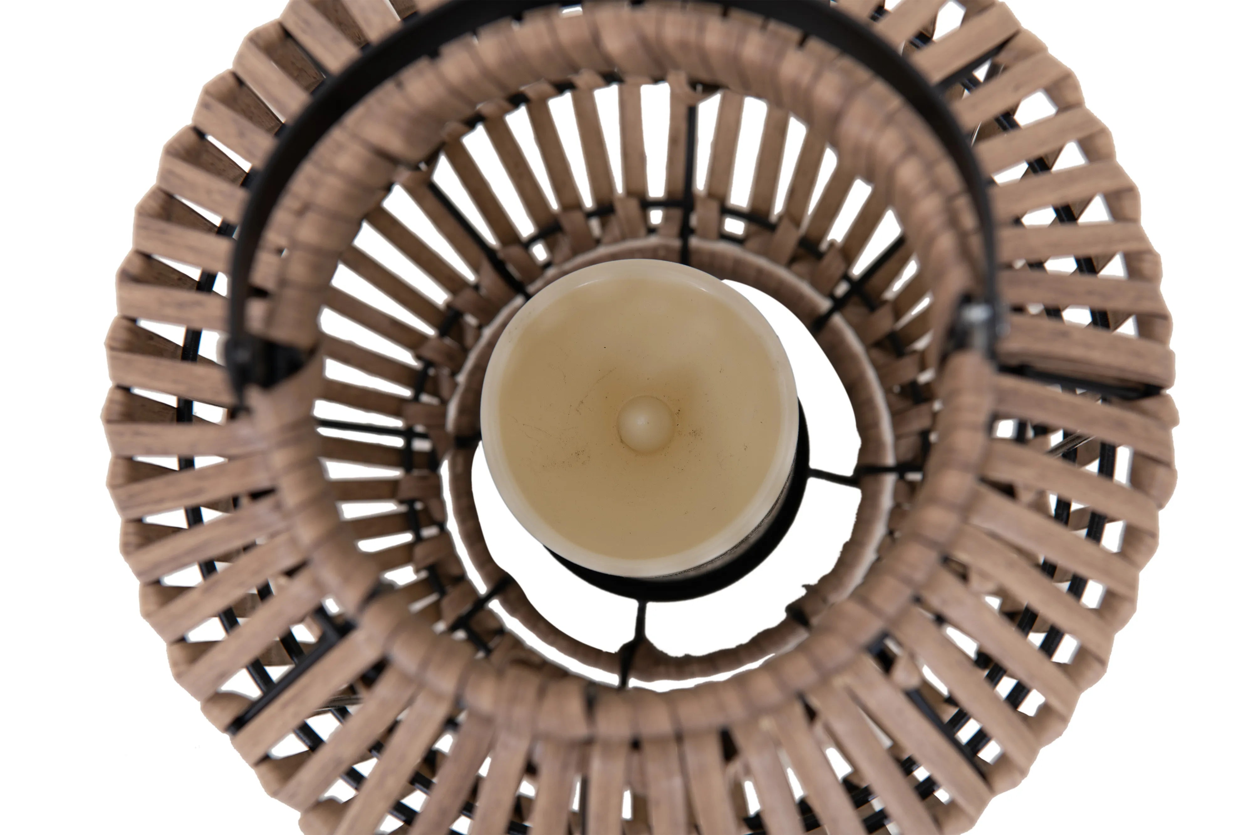 Style Selections 8.5-in x 12-in brown Rattan LED light Outdoor Decorative Lantern