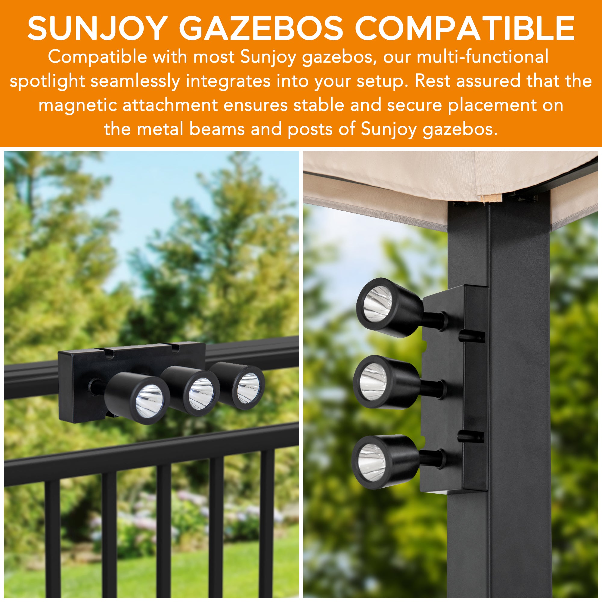 SUNJOY 9W LED Spot Light with Magnetic Attachment and Remote.