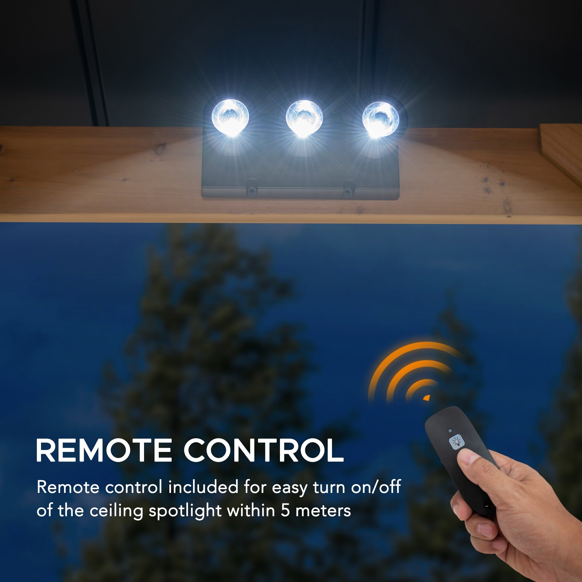 SUNJOY 9W LED Spot Light with Magnetic Attachment and Remote.
