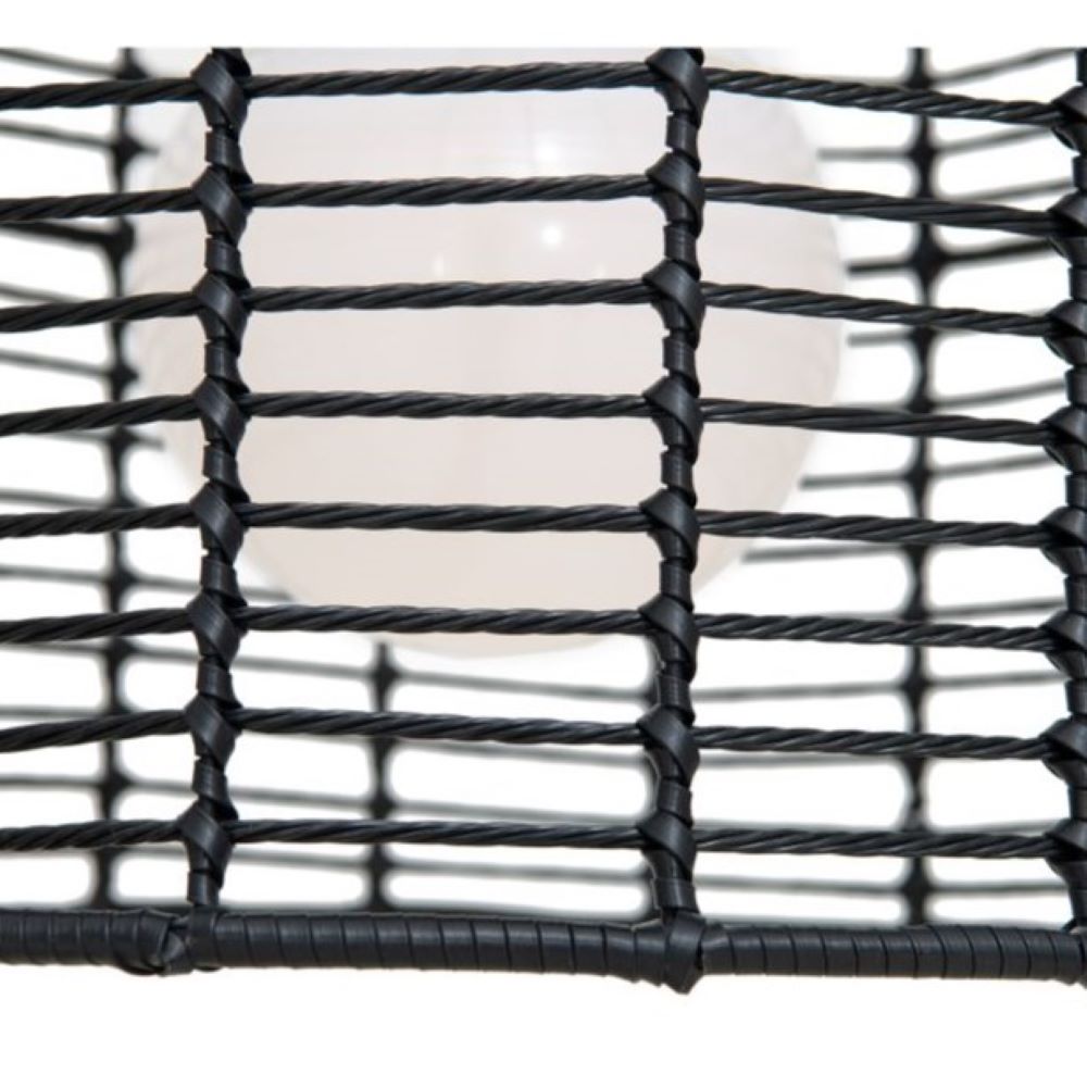 SUNJOY Outdoor Chandelier Wicker Hanging Light Fixture with Remote Control - Black