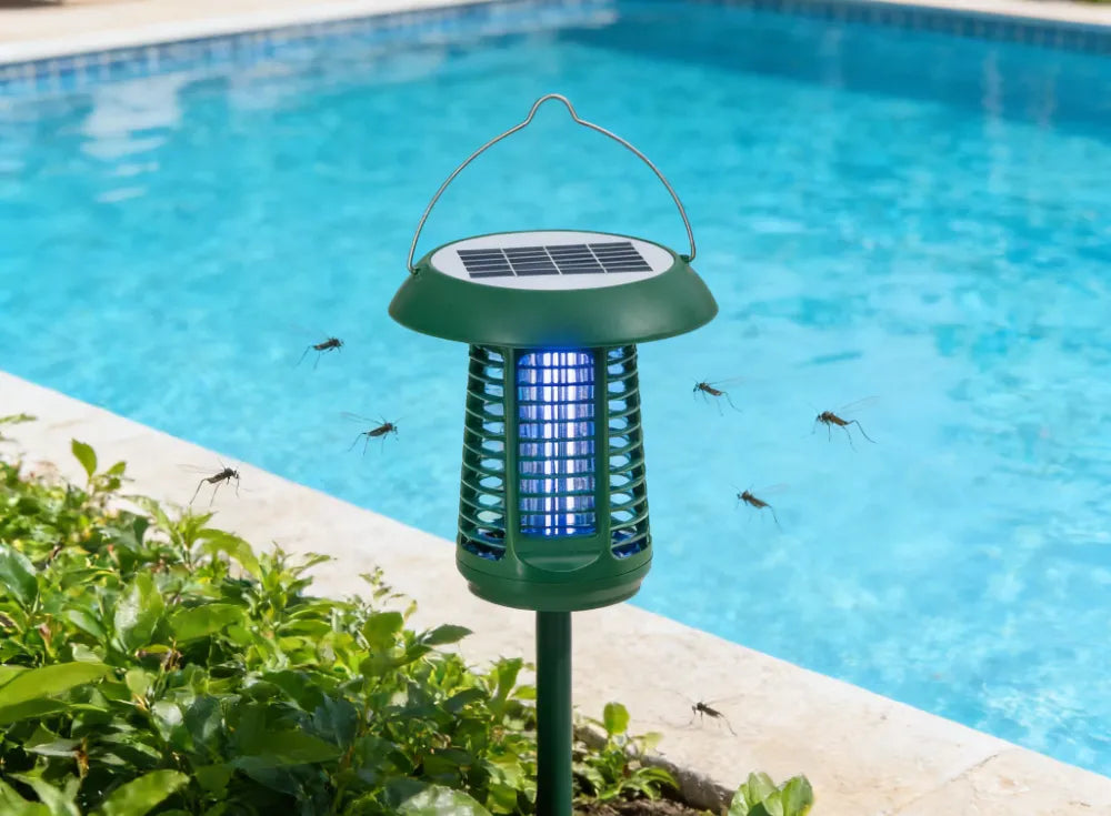 SUNJOY 2 in 1 Solar Powered Bug Zapper with Solar Panel and UV Light