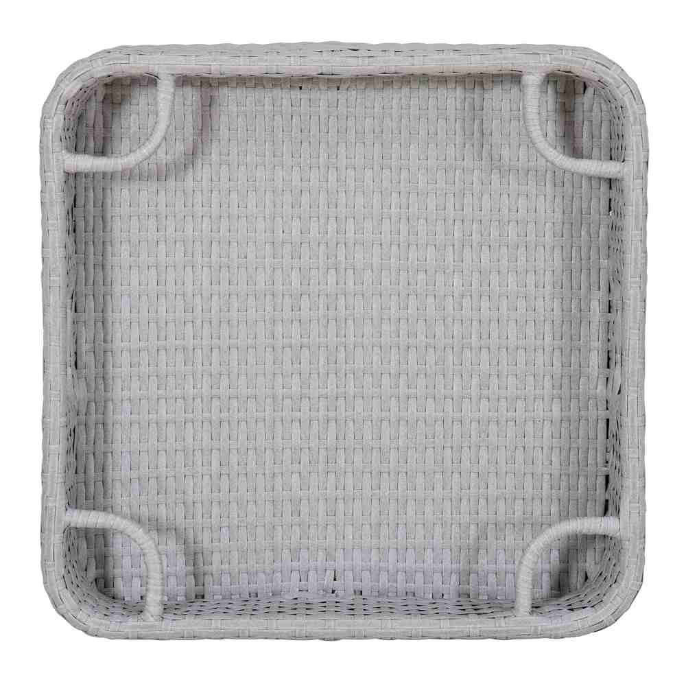 SUNJOY 24x24 Inch Aluminum Frame Wicker Floating Tray for Pool