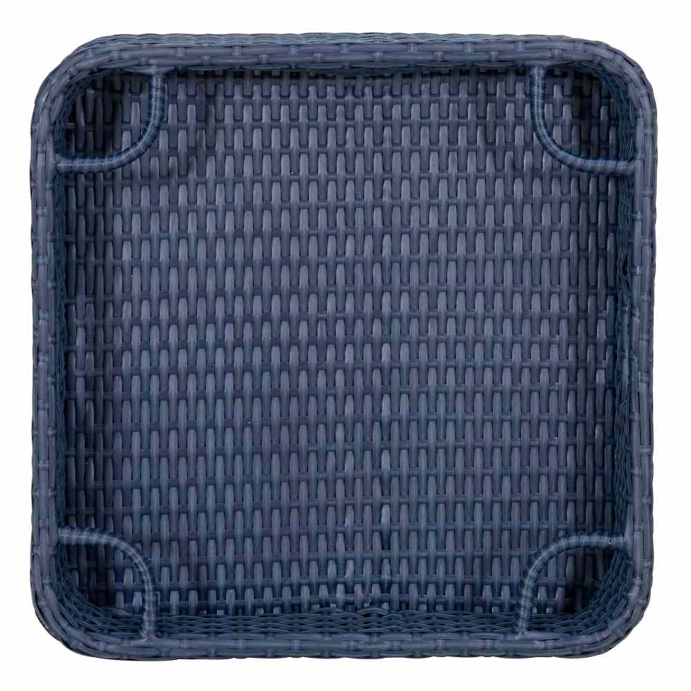 SUNJOY 24x24 Inch Aluminum Frame Wicker Floating Tray for Pool - Navy