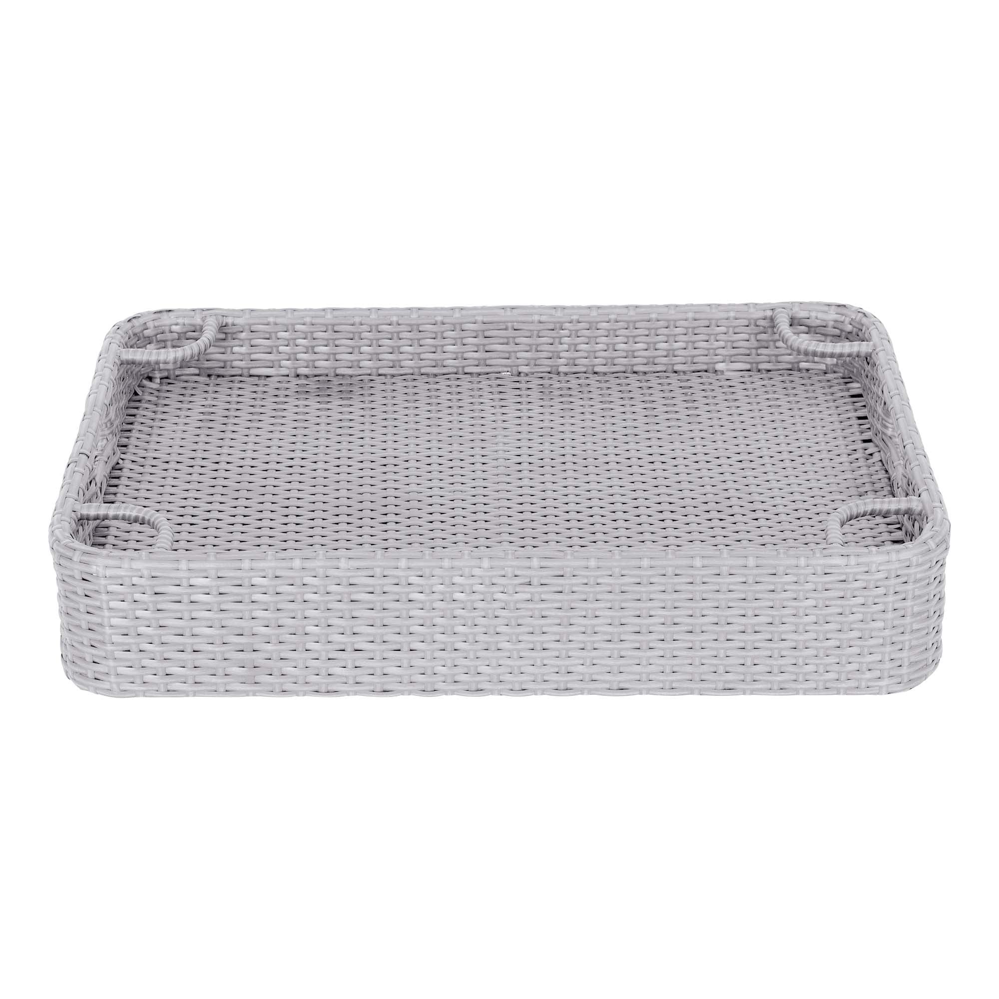 SUNJOY 36x24 Inch Wicker Floating Pool Tray for Drinks and Snacks.