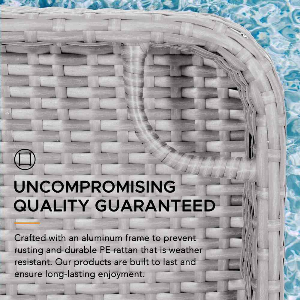 SUNJOY 36x24 Inch Wicker Floating Pool Tray for Drinks and Snacks.