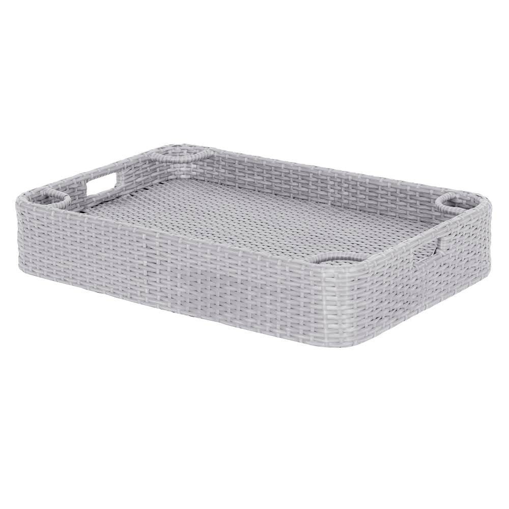 SUNJOY 36x24 Inch Wicker Floating Pool Tray for Drinks and Snacks