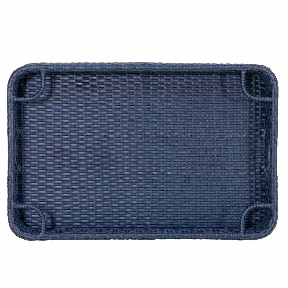 SUNJOY 36x24 Inch Wicker Floating Pool Tray for Drinks and Snacks - Navy
