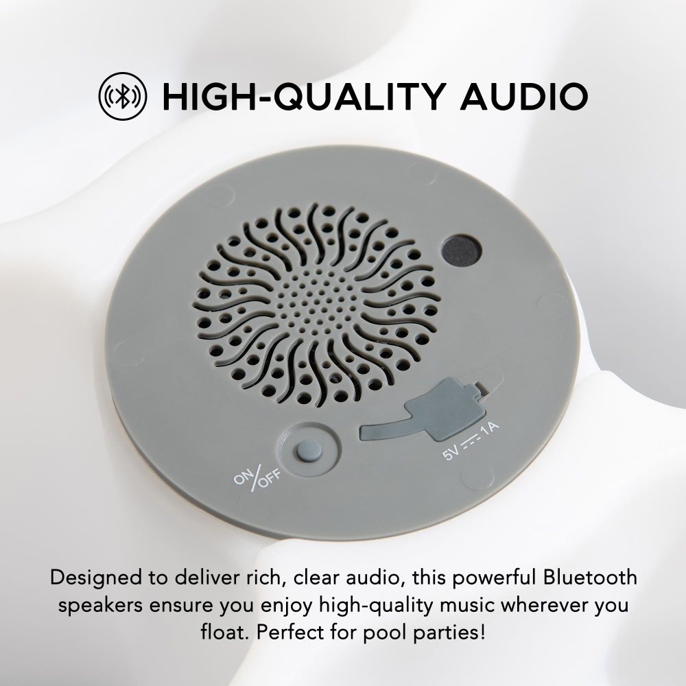 SUNJOY Floating Drink Holder with Ip66 Waterproof Bluetooth 5.0 Speaker.
