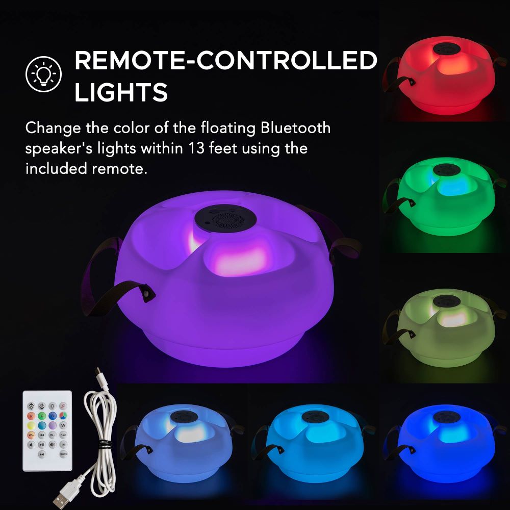 SUNJOY Floating Drink Holder with Ip66 Waterproof Bluetooth 5.0 Speaker.