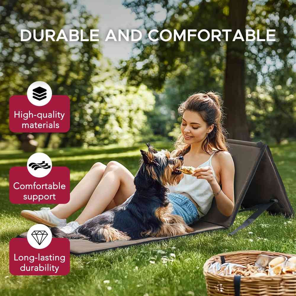 SUNJOY Outdoor Portable Folding Chair with Backrest - Khaki