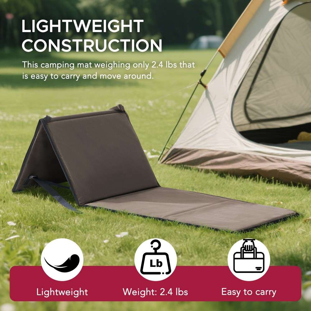 SUNJOY Outdoor Portable Folding Chair with Backrest - Khaki