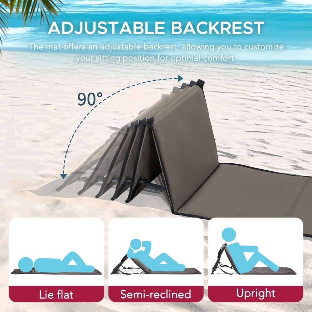 SUNJOY Outdoor Portable Folding Chair with Backrest - Khaki