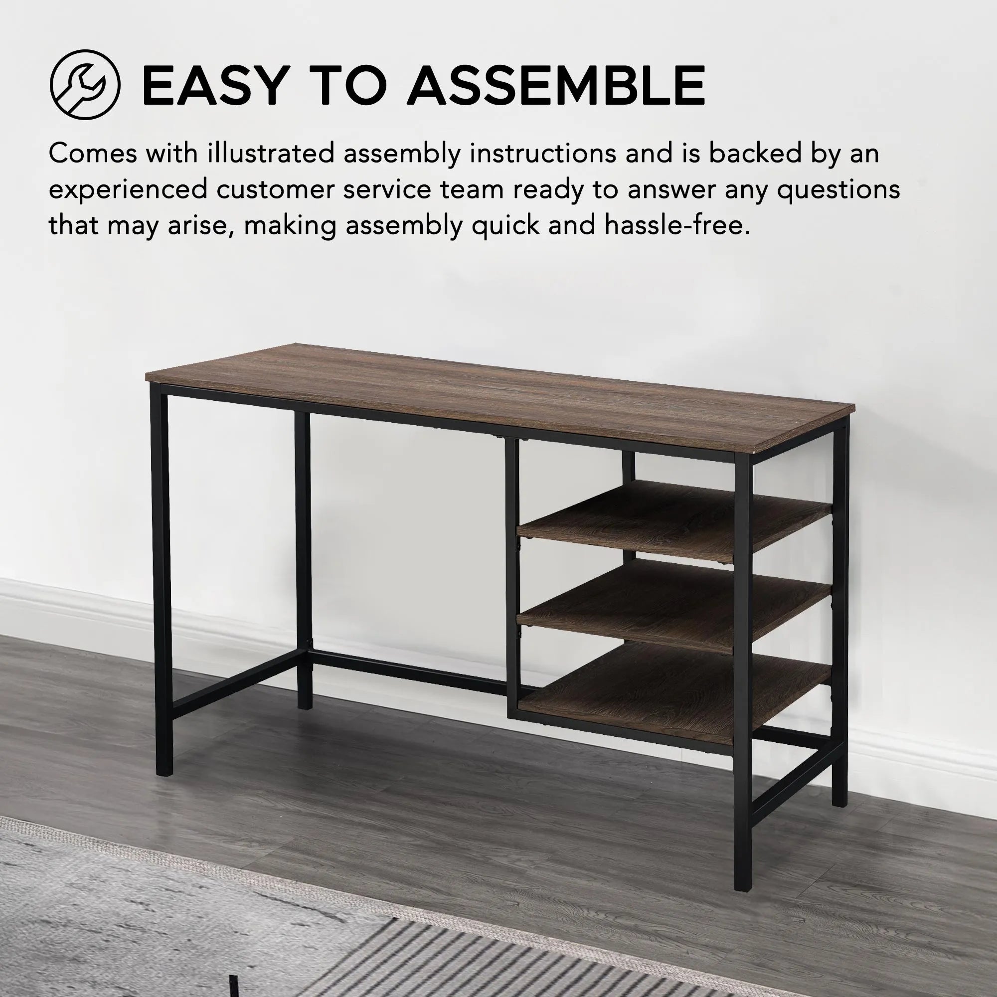 SUNJOY 47" Industrial Design Home Office Computer Desk with Shelves