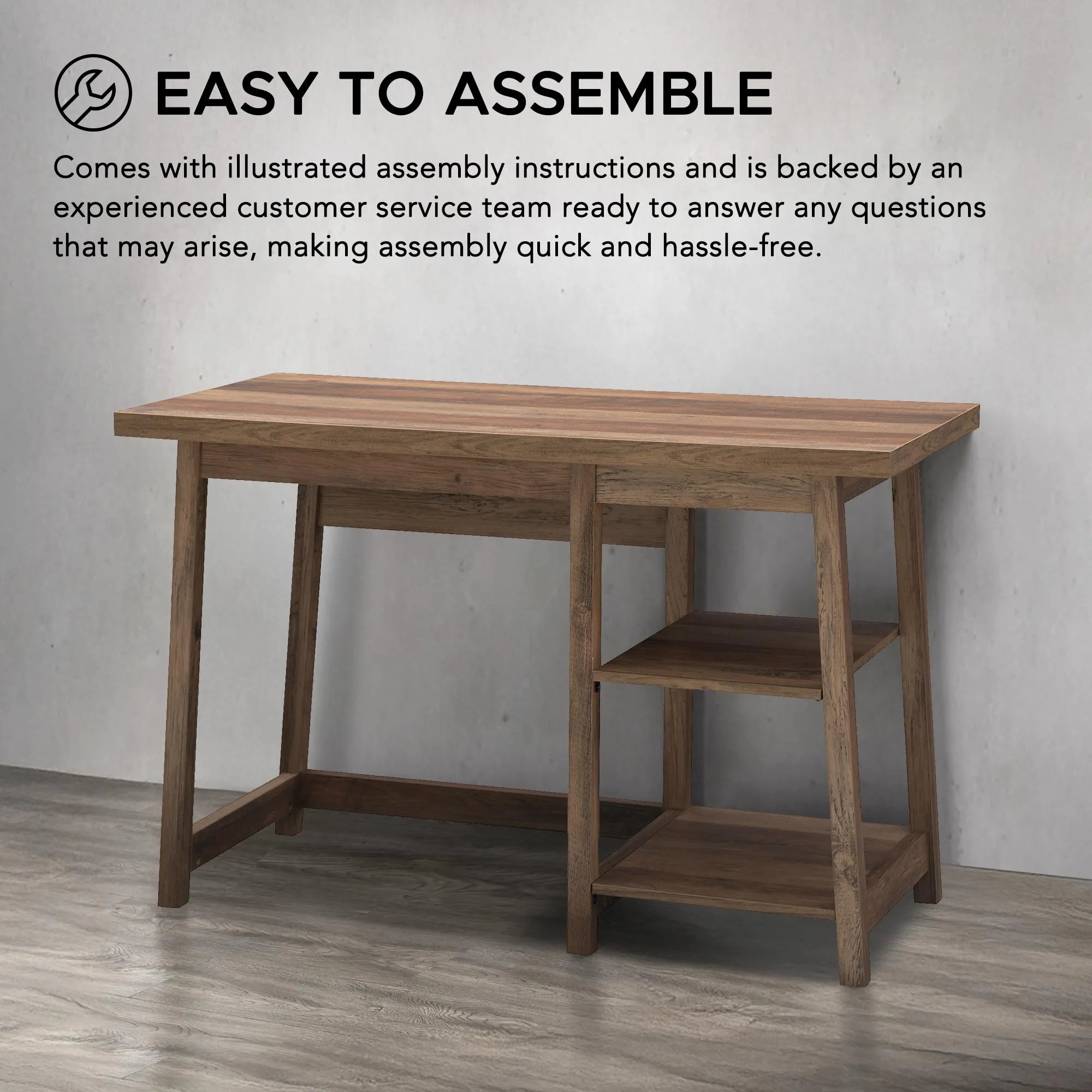 SUNJOY 46" Industrial Design Home Office Computer Desk with Shelves