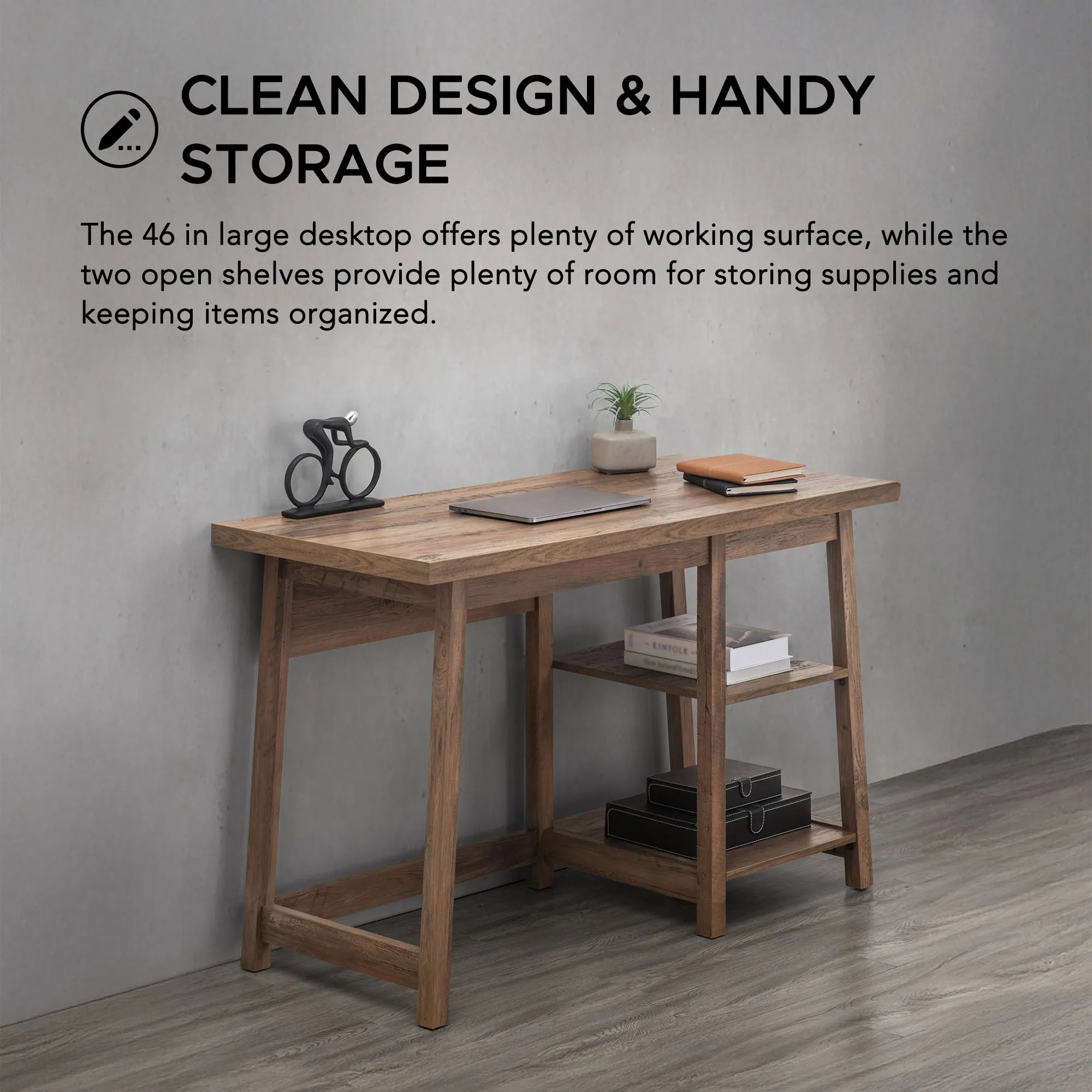 SUNJOY 46" Industrial Design Home Office Computer Desk with Shelves