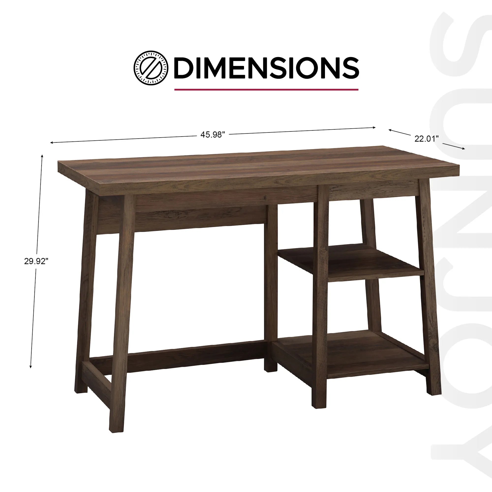 SUNJOY 46" Industrial Design Home Office Computer Desk with Shelves