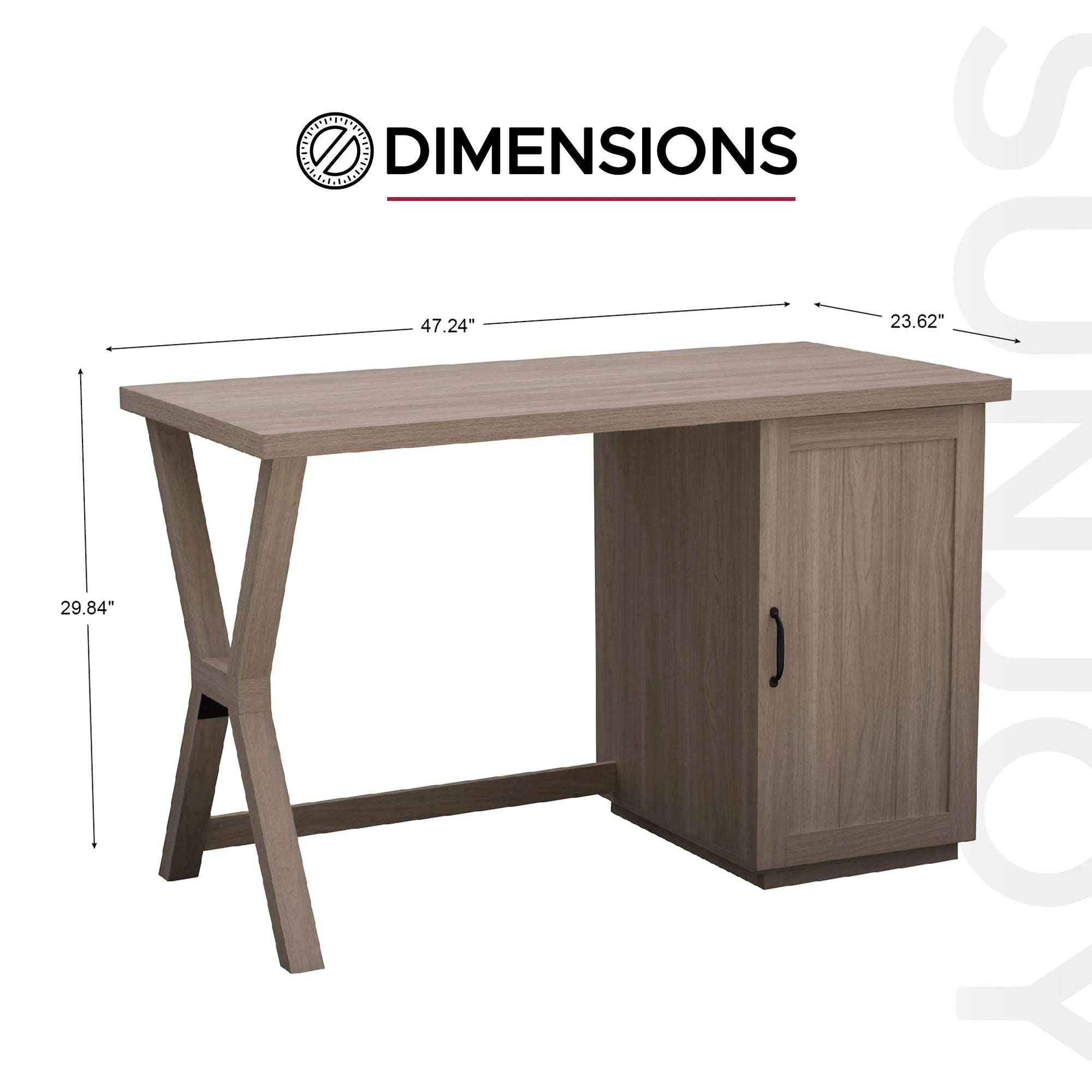 SUNJOY 47" Farmhouse Design Computer Desk with Cabinet