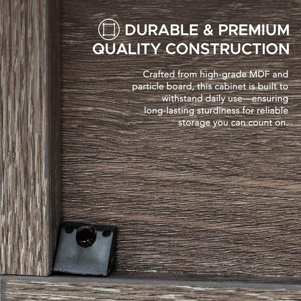 SUNJOY Quub Open Cabinet, Space Saving Stackable MDF Wood Cabinet for Living Room, Bedroom and Other Indoor Space