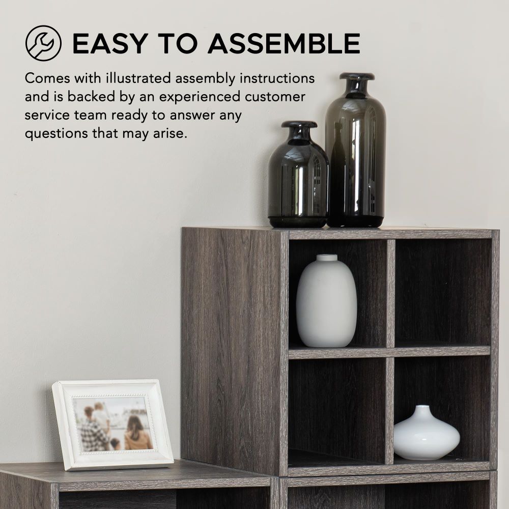 SUNJOY Quub Quarter Cabinet, Space Saving Stackable MDF Wood Cabinet for Living Room, Bedroom and Other Indoor Space