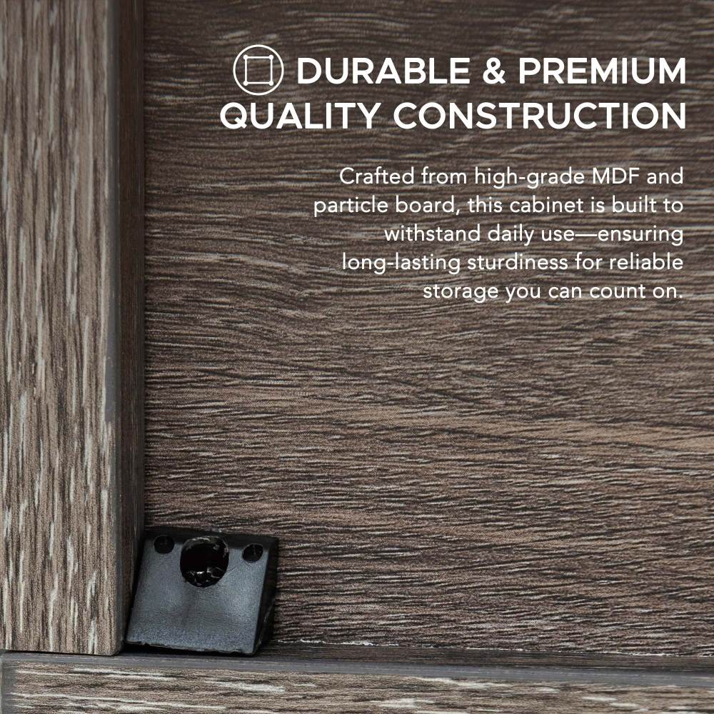 SUNJOY Quub Quarter Cabinet, Space Saving Stackable MDF Wood Cabinet for Living Room, Bedroom and Other Indoor Space