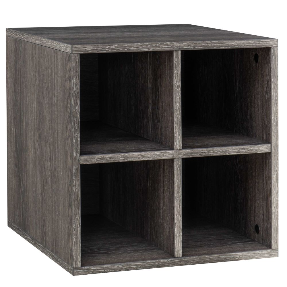 SUNJOY Quub Quarter Cabinet, Space Saving Stackable MDF Wood Cabinet for Living Room, Bedroom and Other Indoor Space