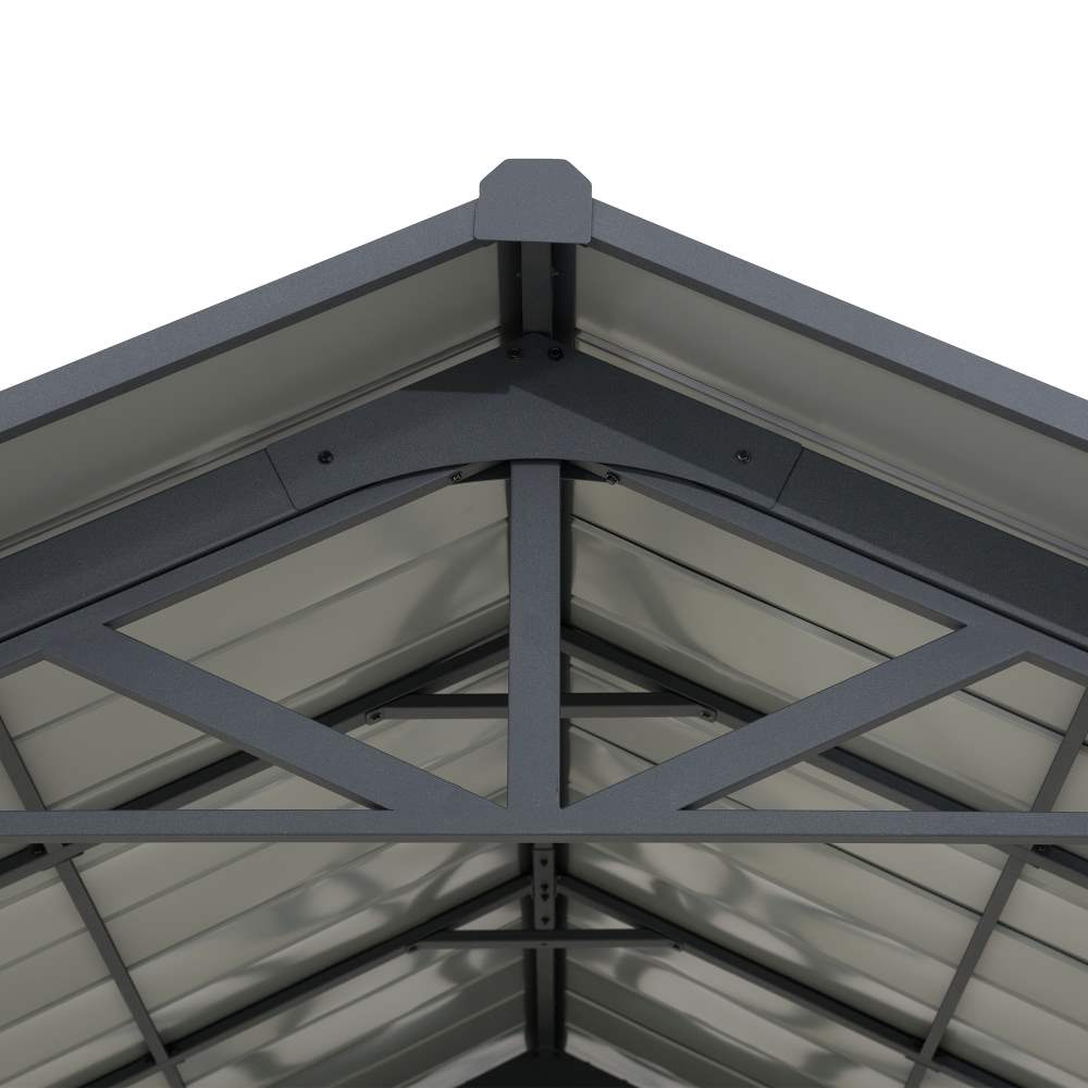 SUNJOY 12x20 Metal Carport Gable Roof Gazebo with 2 Ceiling Hooks