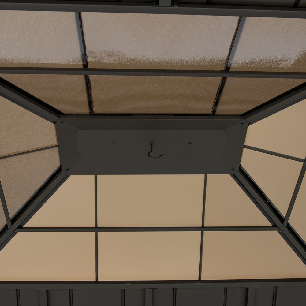 SUNJOY 13x15 Wooden Gazebo with Translucent Skylight and Ceiling Hook
