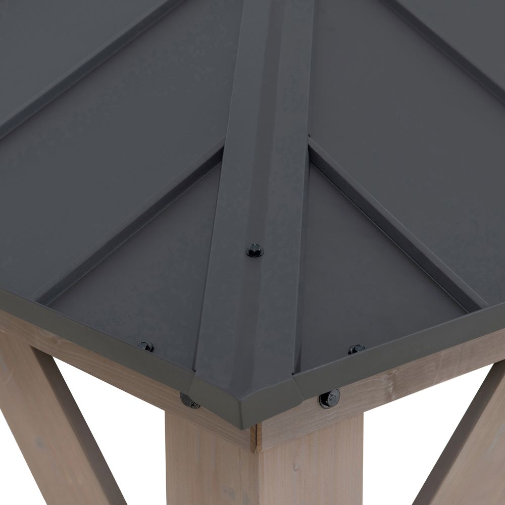 SUNJOY 13x15 Wooden Gazebo with Translucent Skylight and Ceiling Hook
