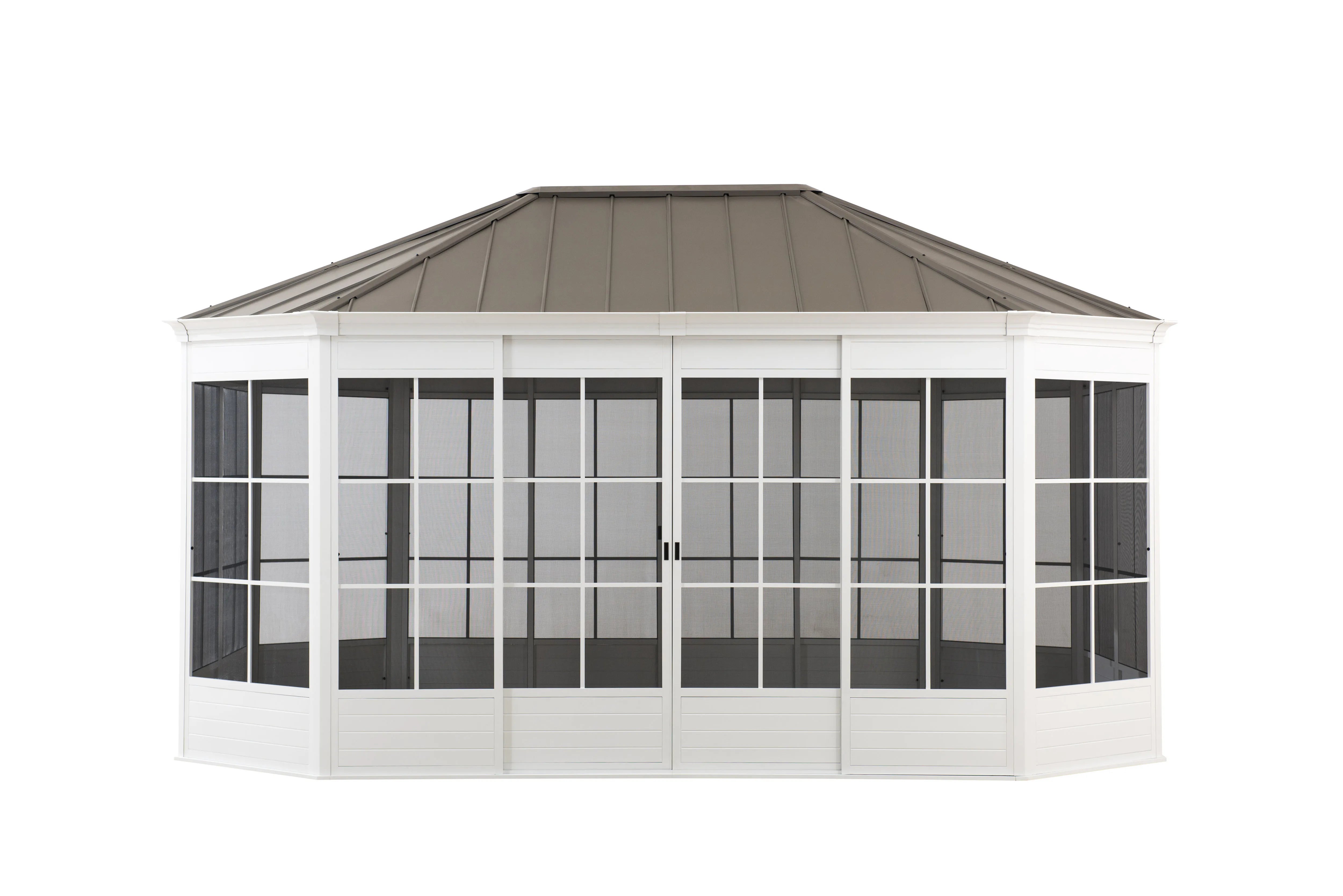 Cape Blue Hardtop Screenhouse, 12x16 - White/Tan