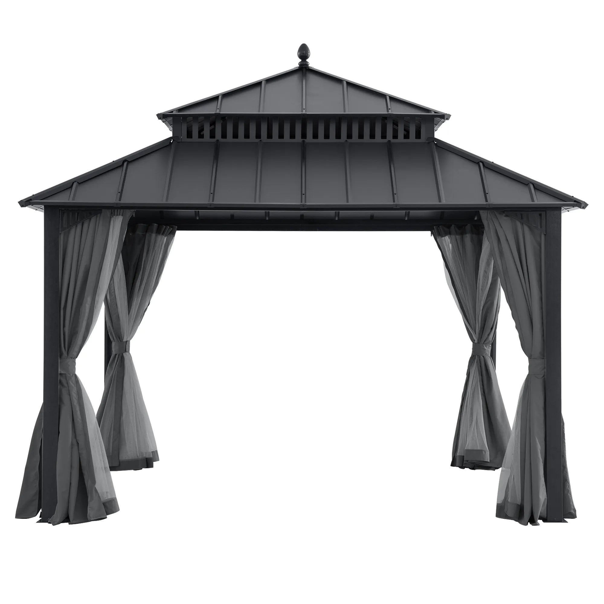 Kingston Aluminum Gazebo - Slate Gray, 12x12