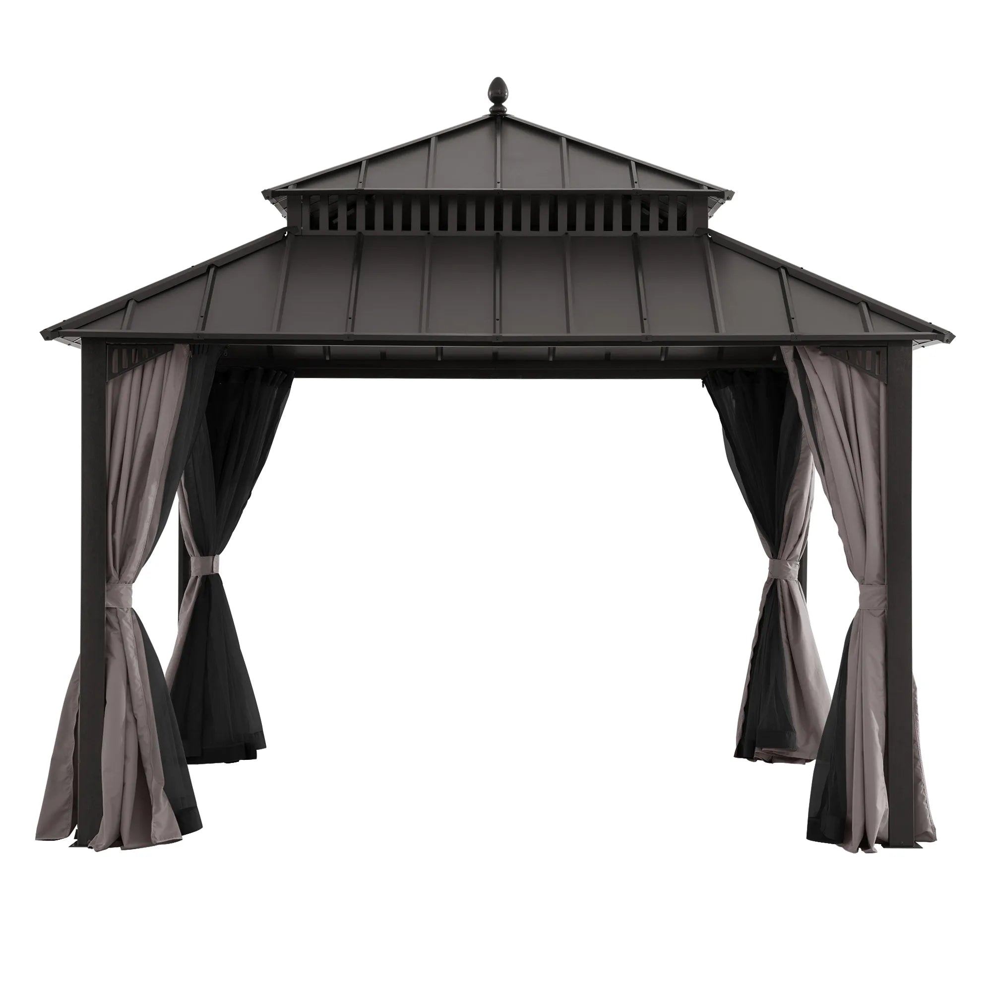 Kingston Aluminum Gazebo - Espresso Brown, 12x12