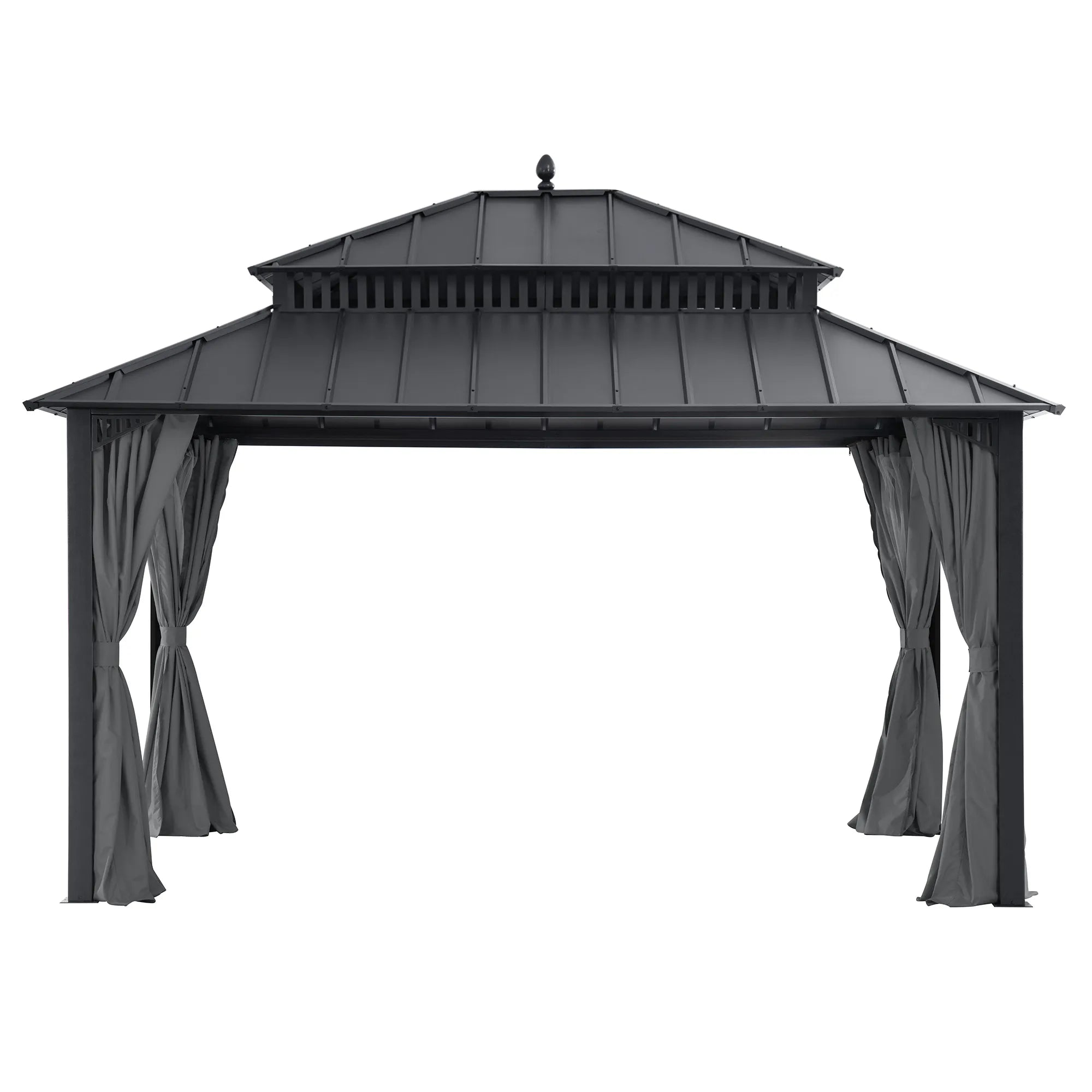 Kingston Aluminum Gazebo - Slate Gray, 12x14