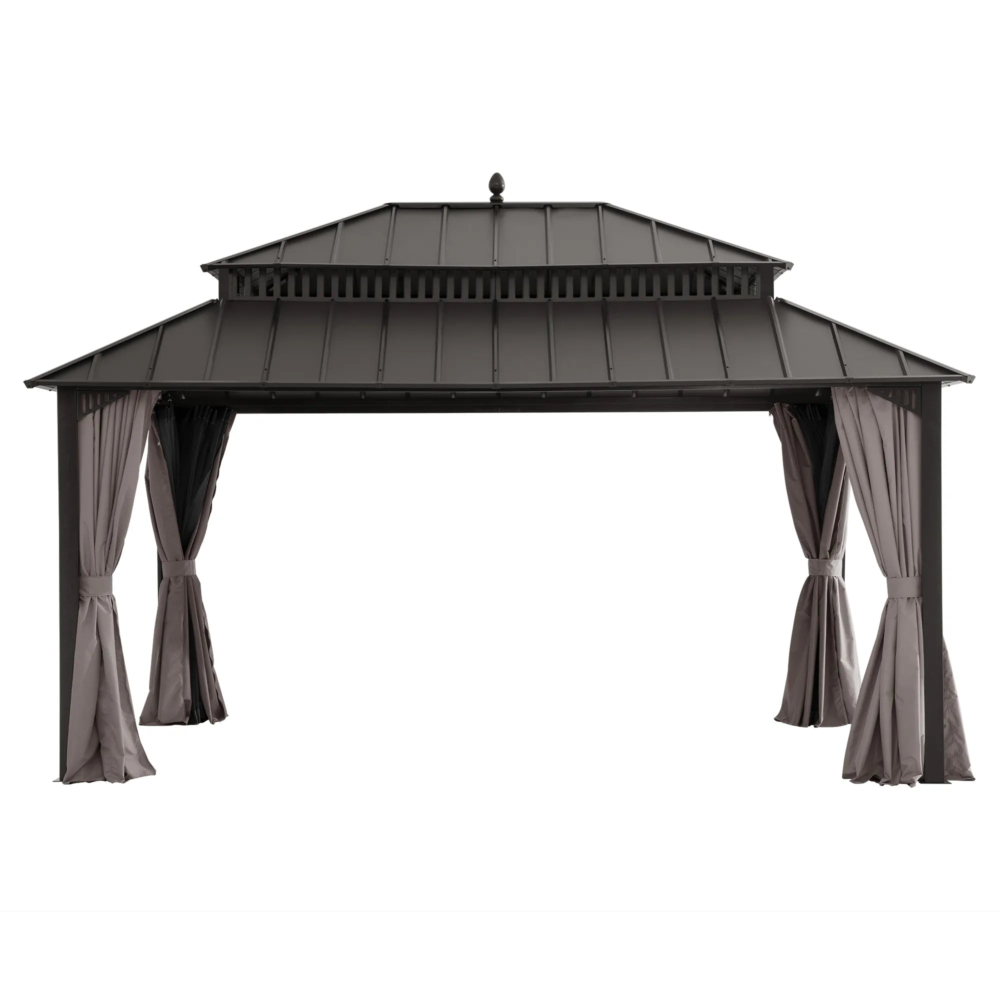 Kingston Aluminum Gazebo - Espresso Brown, 12x16