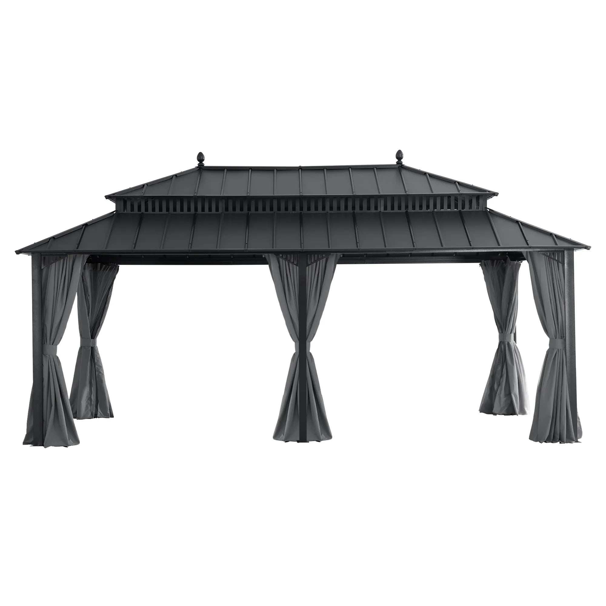 Kingston Aluminum Gazebo - Slate Gray, 12x20