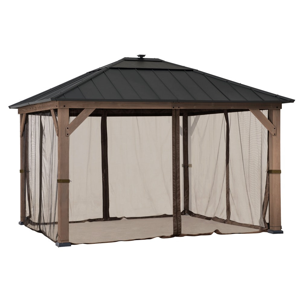 SUNJOY Gazebo Mosquito Netting for 11 ft. × 13 ft. Wooden Gazebos