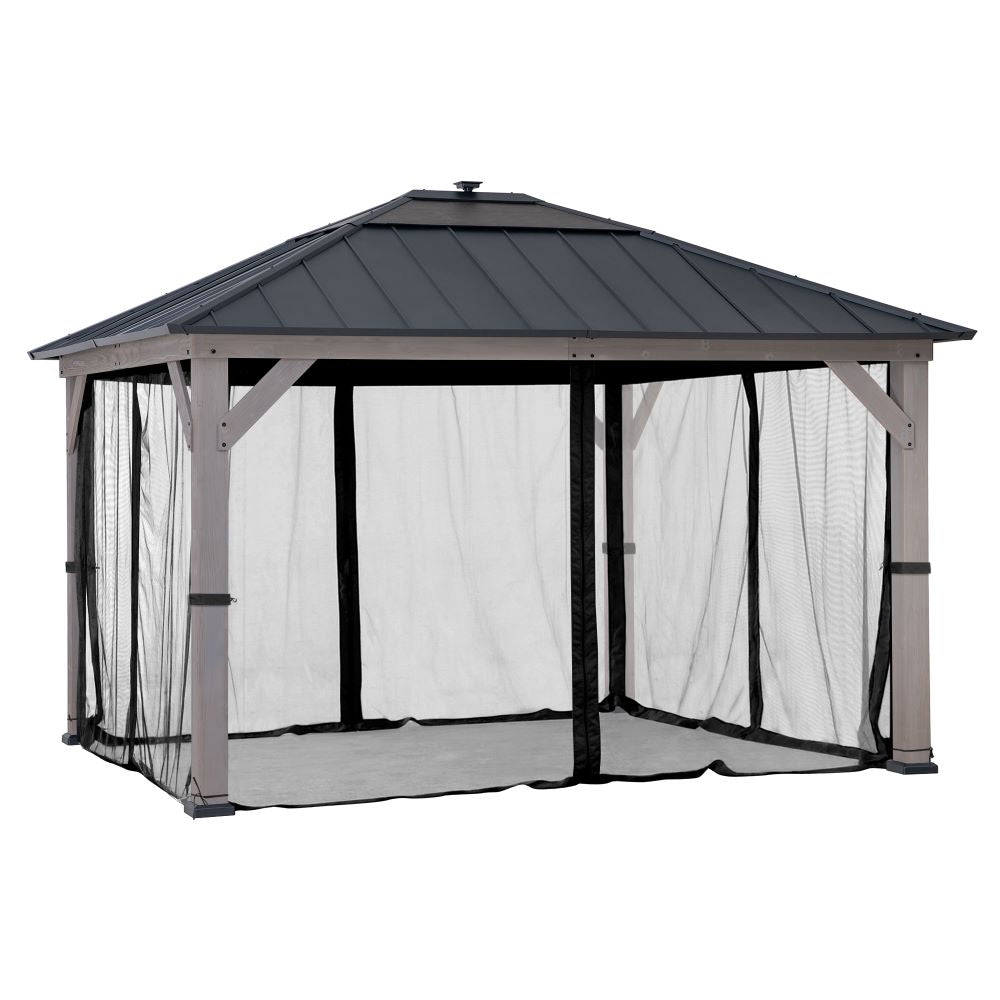 SUNJOY Gazebo Mosquito Netting for 11 ft. × 13 ft. Wooden Gazebos