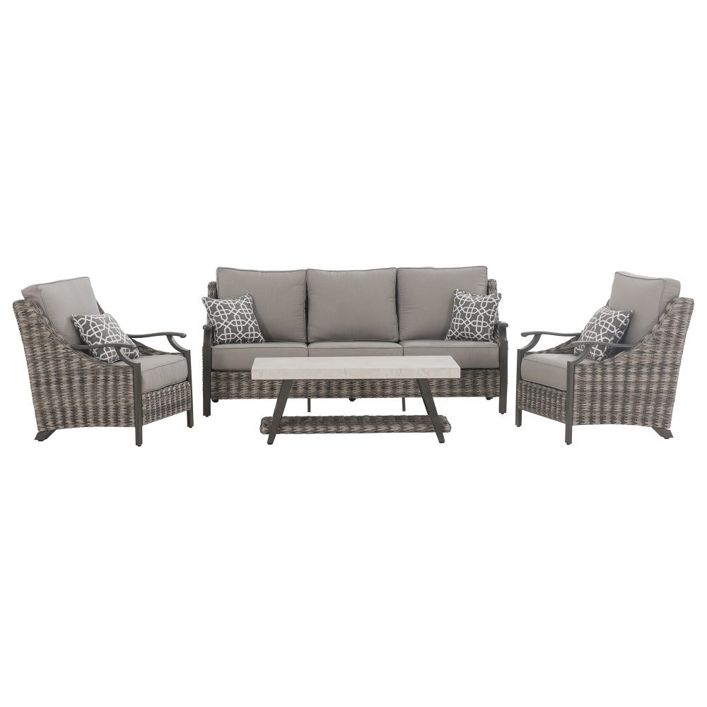 SUNJOY 4-pc. Aluminum Deep Seating Set with Sunbrella® Cushions.