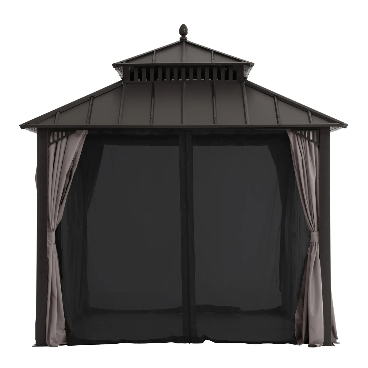 Kingston Aluminum Gazebo - Espresso Brown, 10x10