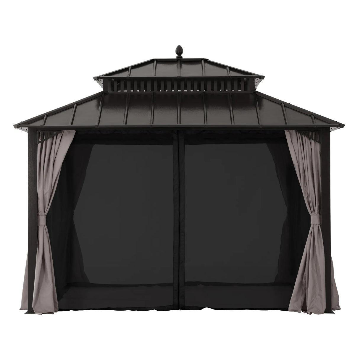 Kingston Aluminum Gazebo - Espresso Brown, 12x10