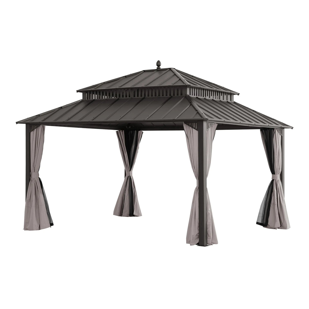 Kingston Aluminum Gazebo - Espresso Brown, 12x14
