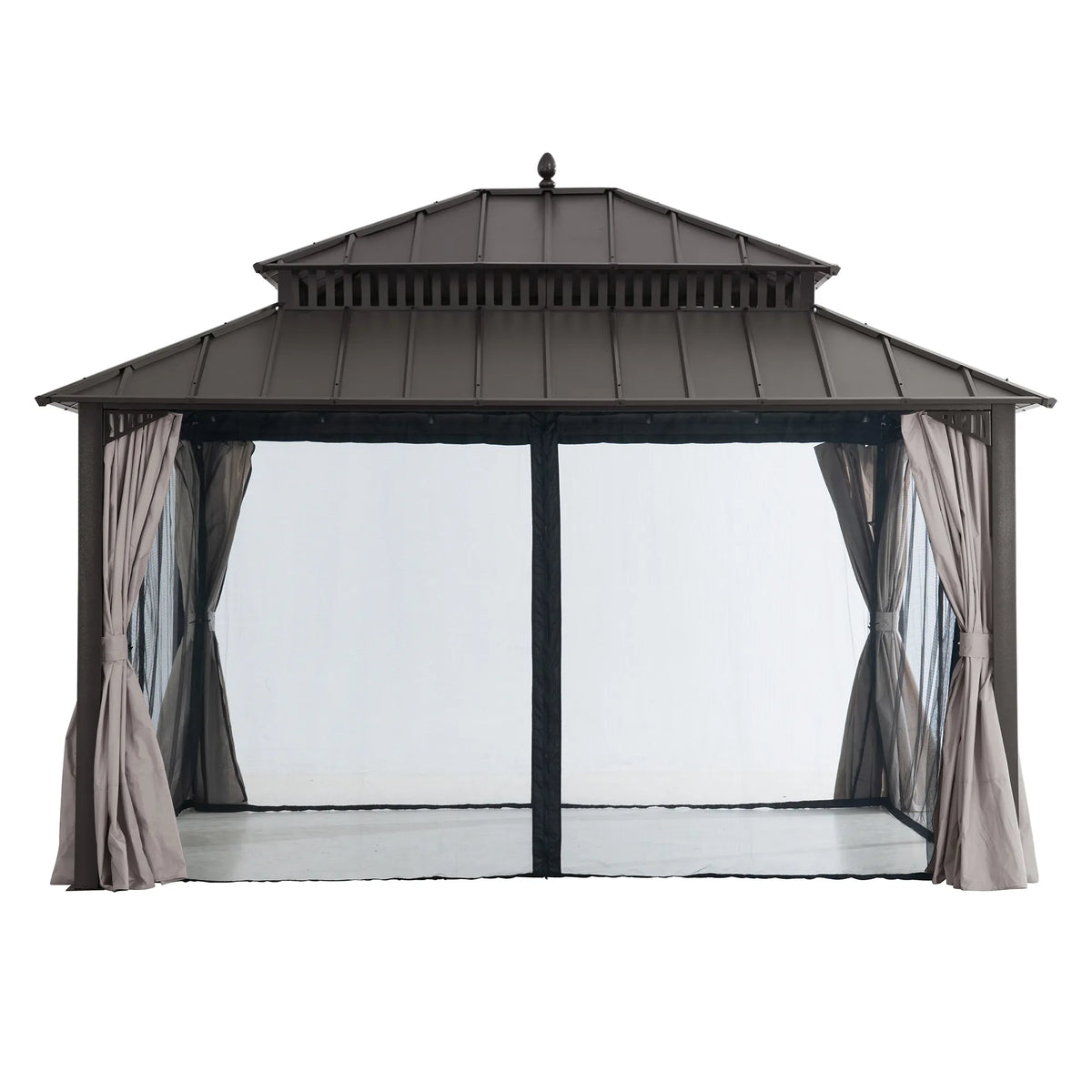 Kingston Aluminum Gazebo - Espresso Brown, 12x14
