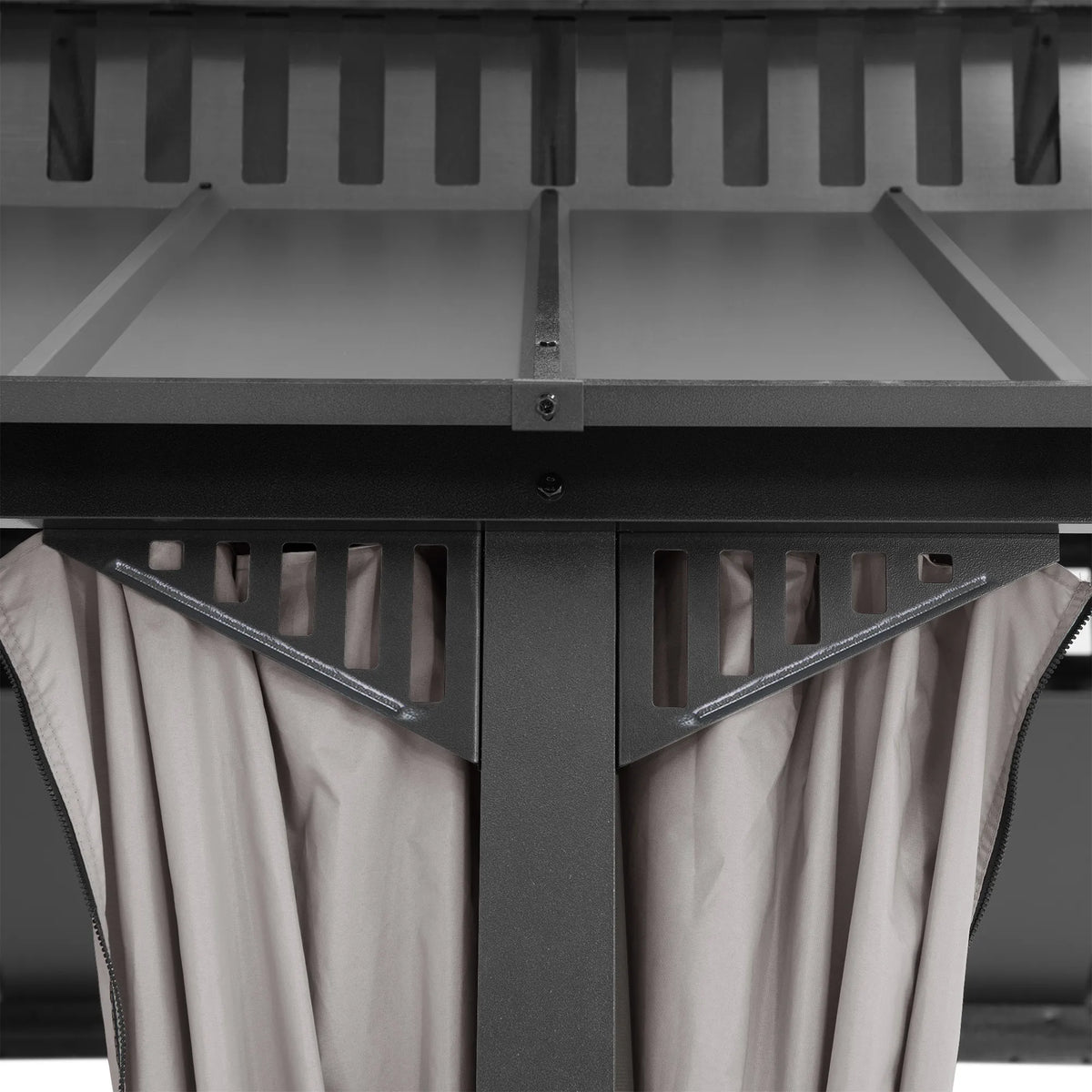 Kingston Aluminum Gazebo - Natural Woodgrain, 12x20