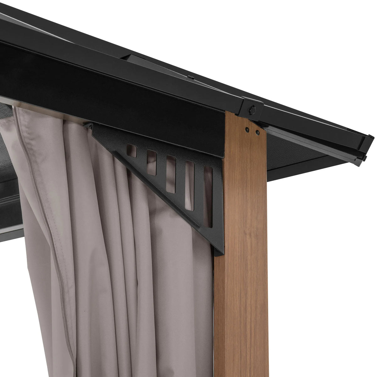 Kingston Aluminum Gazebo - Natural Woodgrain, 12x20