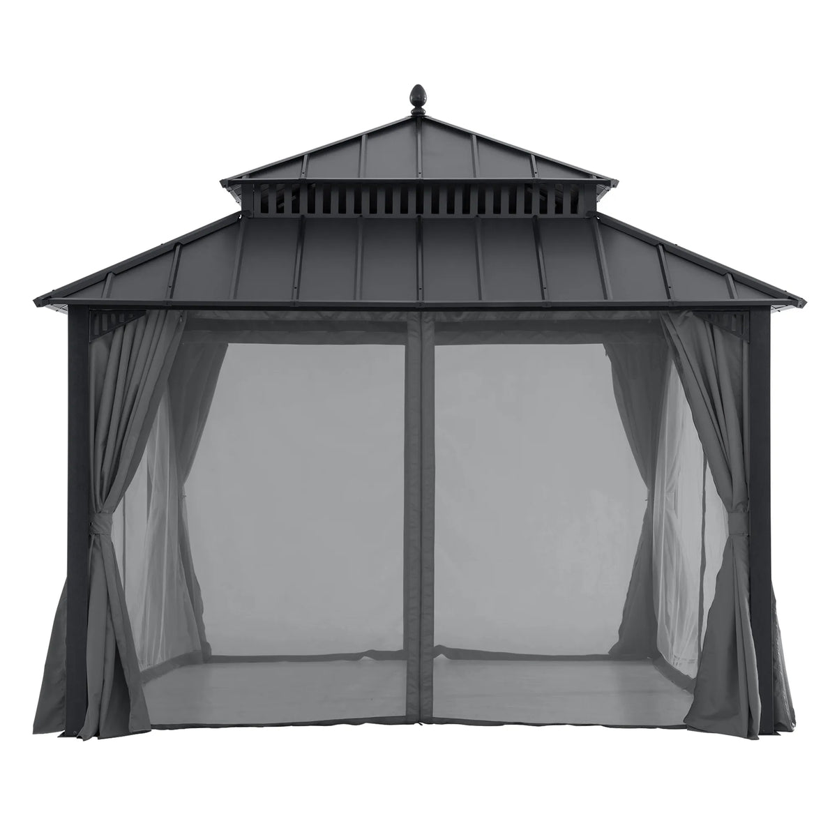 Kingston Aluminum Gazebo - Slate Gray, 12x12
